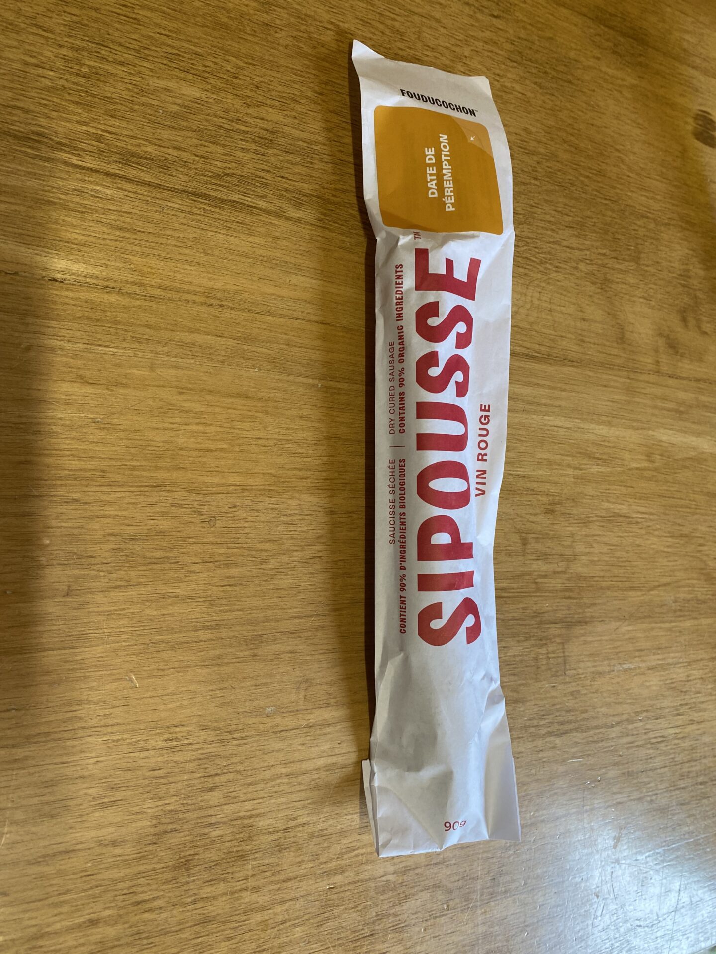 Saucisson biologique – Vin rouge